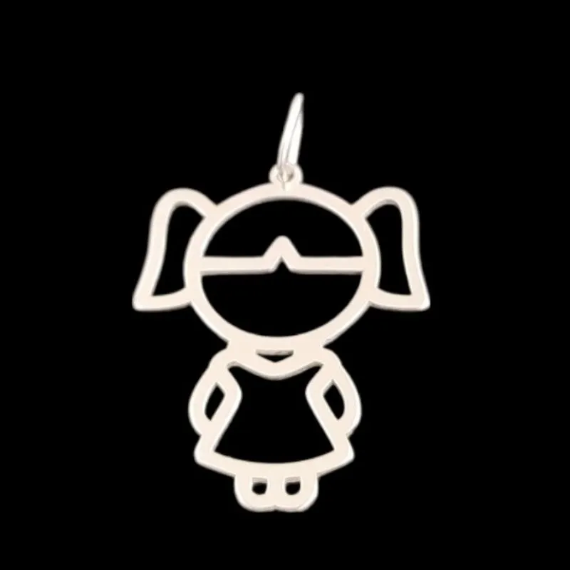 PINGENTE MENINA VAZADA 2,0 CM