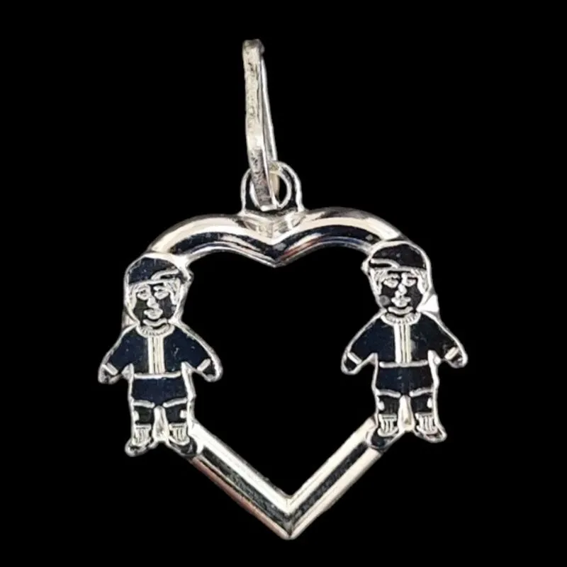PINGENTE MENINO CORAÇÃO DUPLO