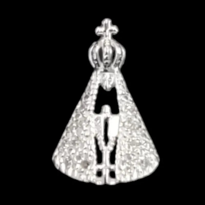 PINGENTE NOSSA SRA. CRAVEJADO COM MANTO VAZADO