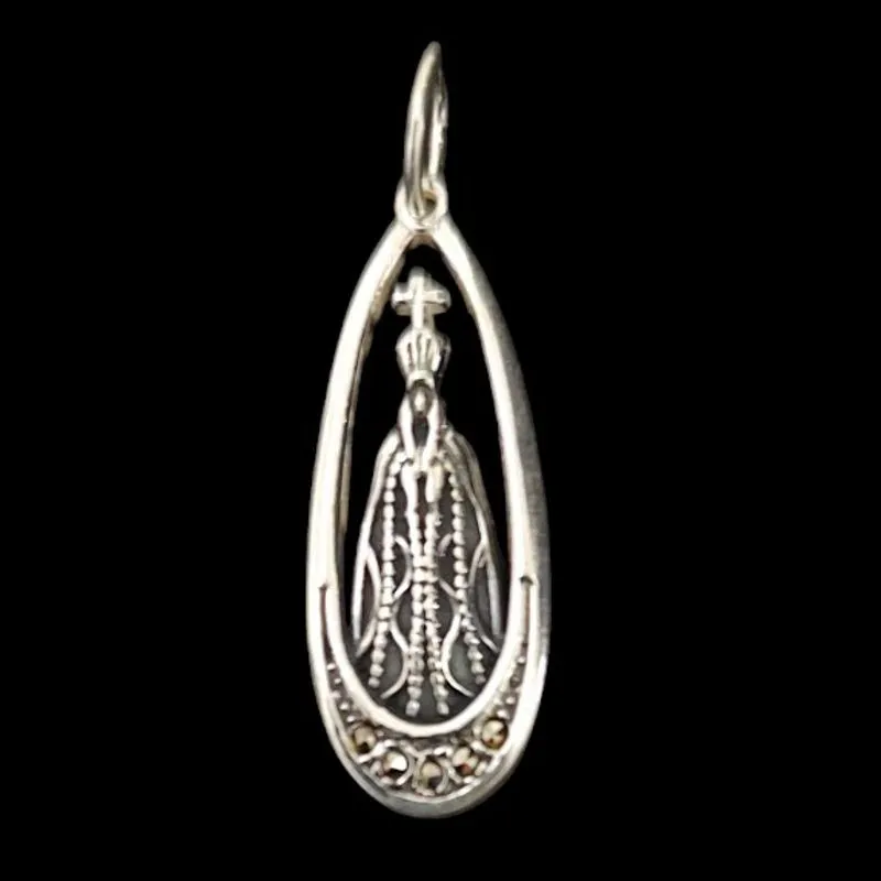 PINGENTE OVAL NOSSA SRA. APARECIDA ENVELHECIDA