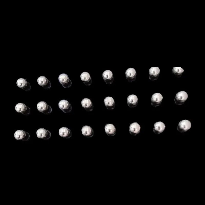 BRINCO BOLA PRATA N° 5 - 5MM (CARTELA 12 PARES)