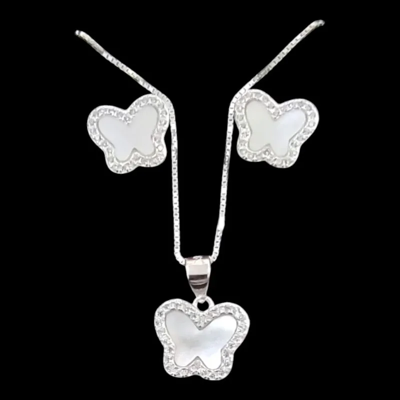 CONJUNTO BORBOLETA CRAVEJADO VAN CLEEF MADREPEROLA