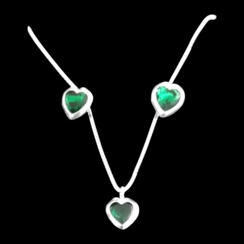 CONJUNTO CORAÇÃO 6X6  CRAVAÇÃO INGLESA TRADICIONAL VERDE ESCURO