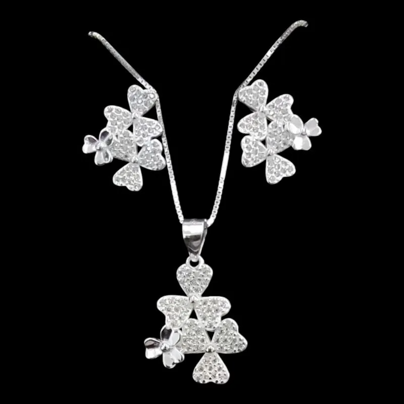 CONJUNTO FLOR DUPLA MICROZIRCONIA