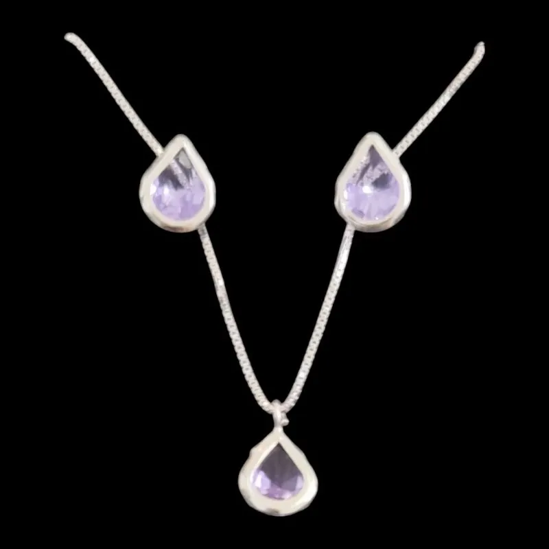 CONJUNTO GOTA 6X6  CRAVAÇÃO INGLESA TRADICIONAL LILAS