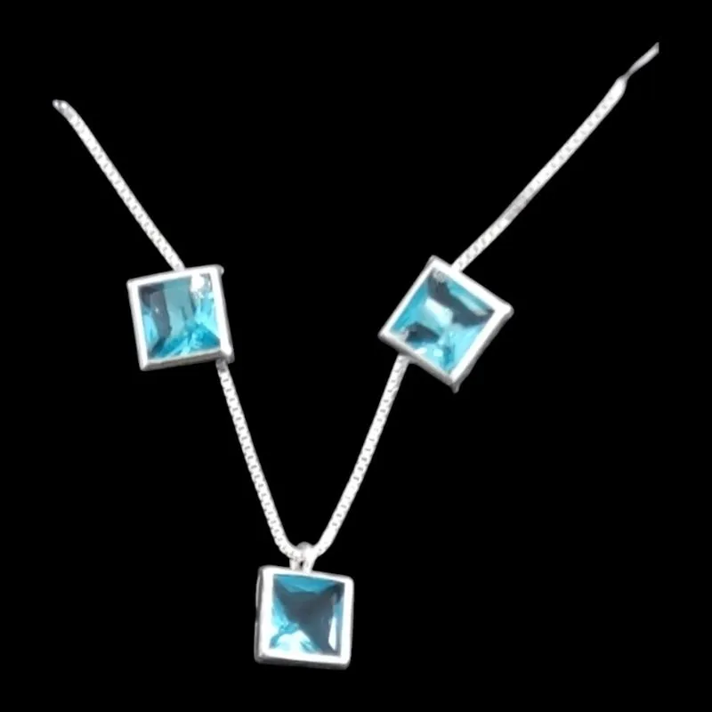 CONJUNTO QUADRADO 6X6  CRAVAÇÃO INGLESA TRADICIONAL AZUL CLARO