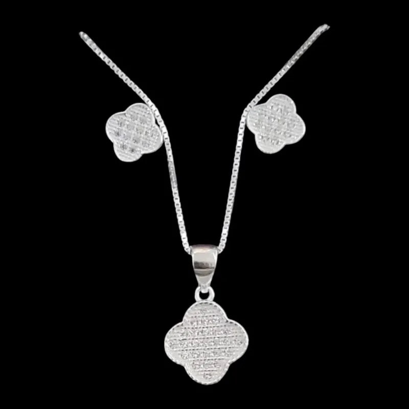 CONJUNTO VAN CLEFF CRAVEJADO MICROZ. BRANCA