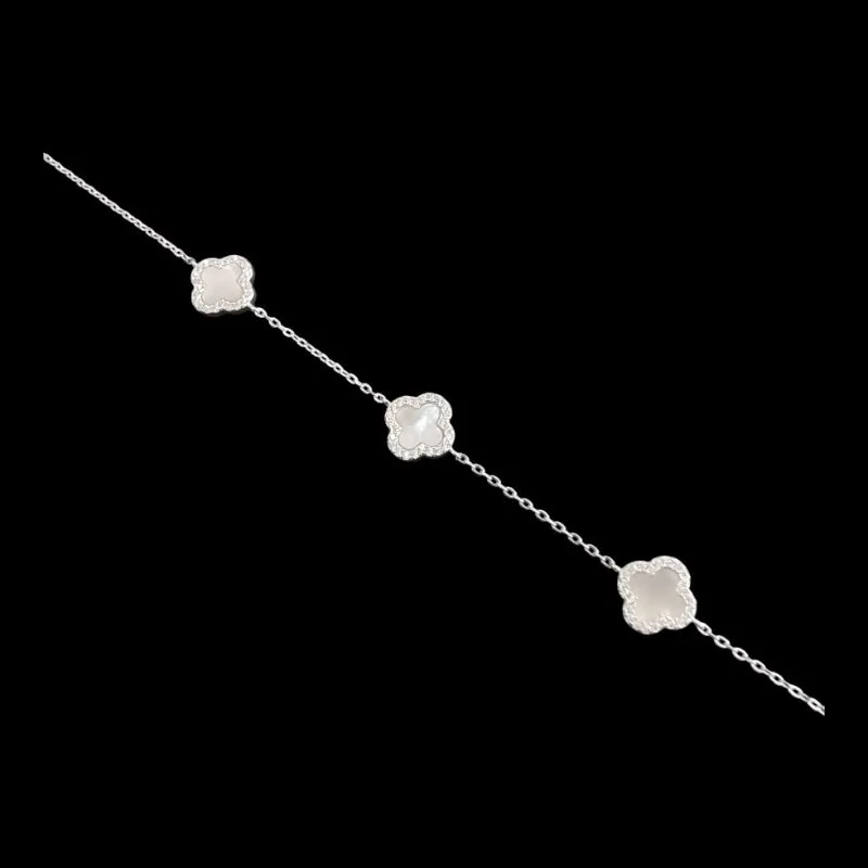 PULSEIRA VAN CLEEF 3 TREVOS MADRE PEROLA