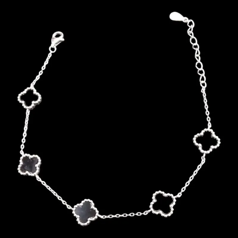 PULSEIRA VAN CLEEF 5 TREVOS ONIX