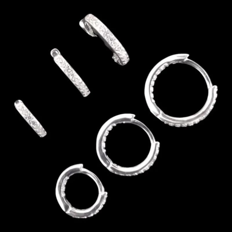 TRIO ARGOLAS  CLICK1/2 CRAVEJADA FIO REDONDO 2 MM