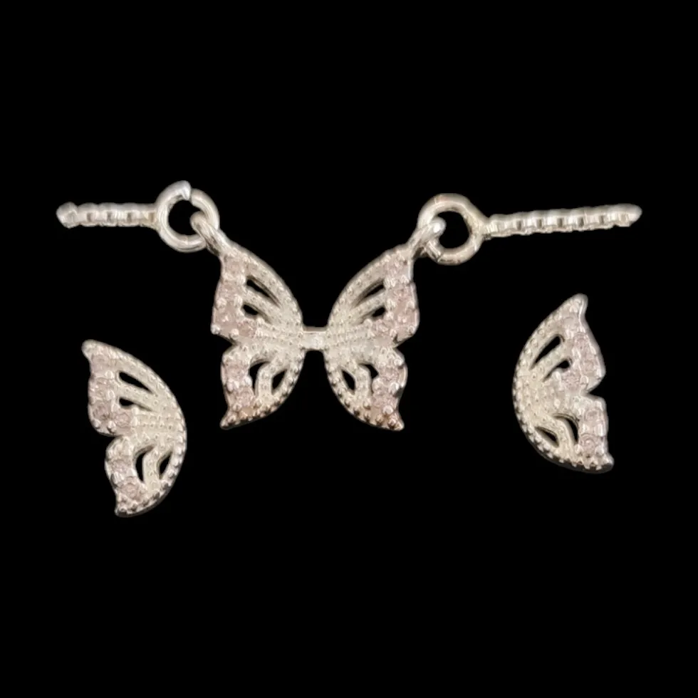 CONJUNTO BORBOLETA ASA SEPARADA CRAVEJADA (CORES)