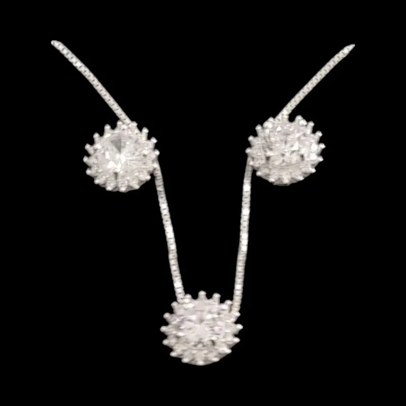 CONJUNTO ZIRCONIA REDONDO MOLDURA CRAVEJADO BRANCO