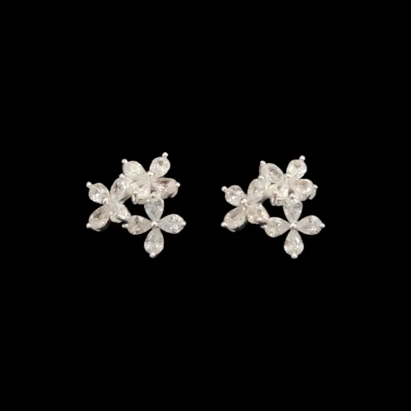 BRINCO NAVETE 12 PEDRAS FLOR