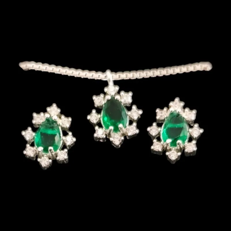 CONJUNTO GOTA COM ZIRCONIA (CORES)