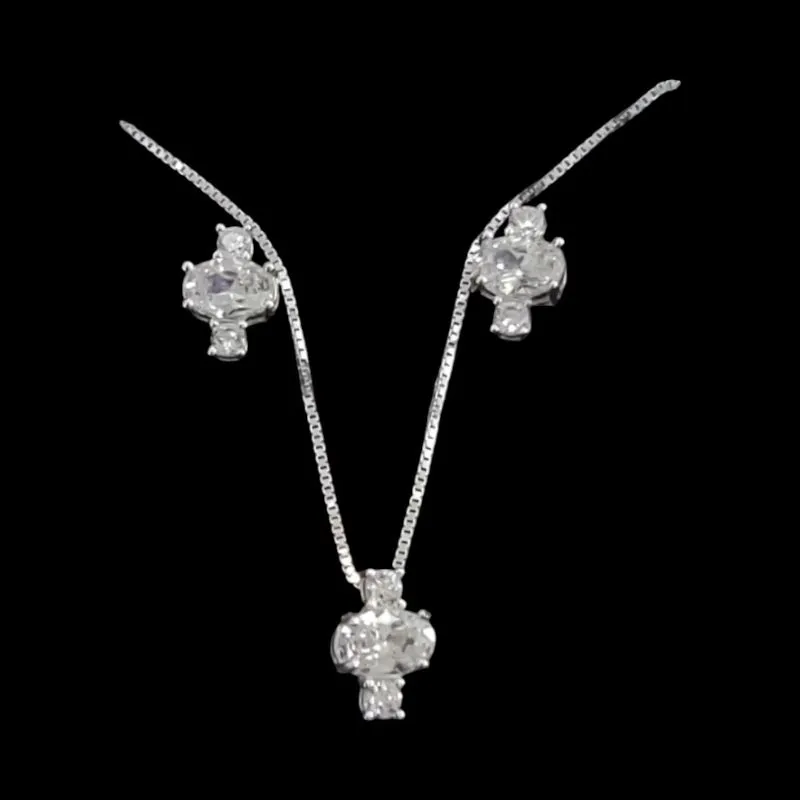 CONJUNTO ZIRCONIA OVAL BRANCO