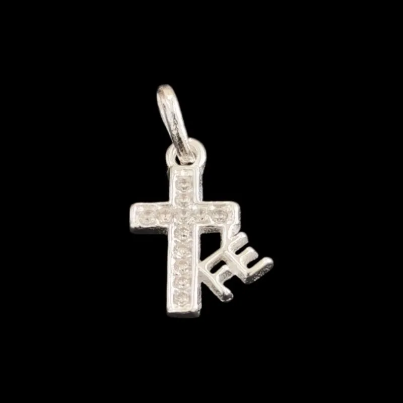 PINGENTE CRUZ CRAVEJADA FÉ