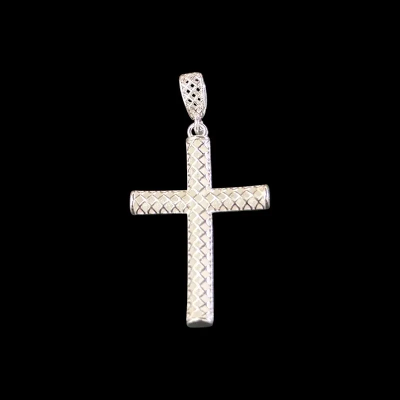 PINGENTE CRUZ RENDA ITALIANA ABAULADA