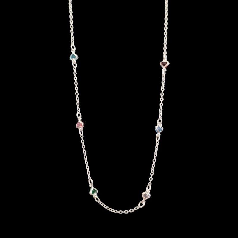 CHOKER CORAÇÃO 4X4 COLORIDO 2 ARGOLAS