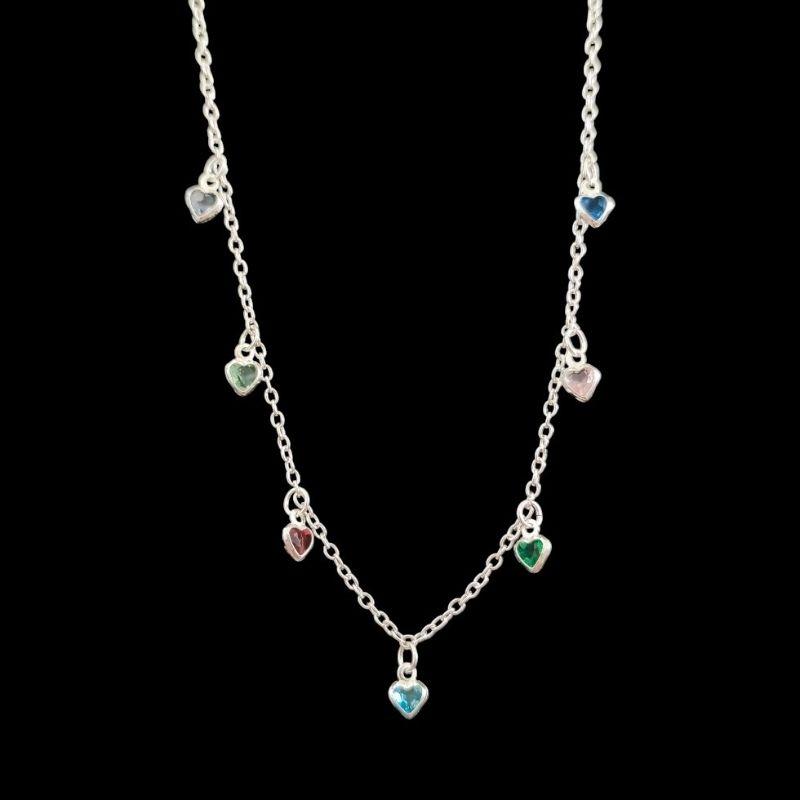 CHOKER CORAÇAO COLORIDO 6X6