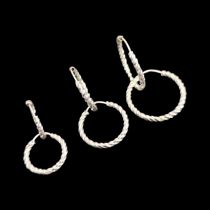 TRIO ARGOLAS REDONDO FIO TORCIDO  P/M/G